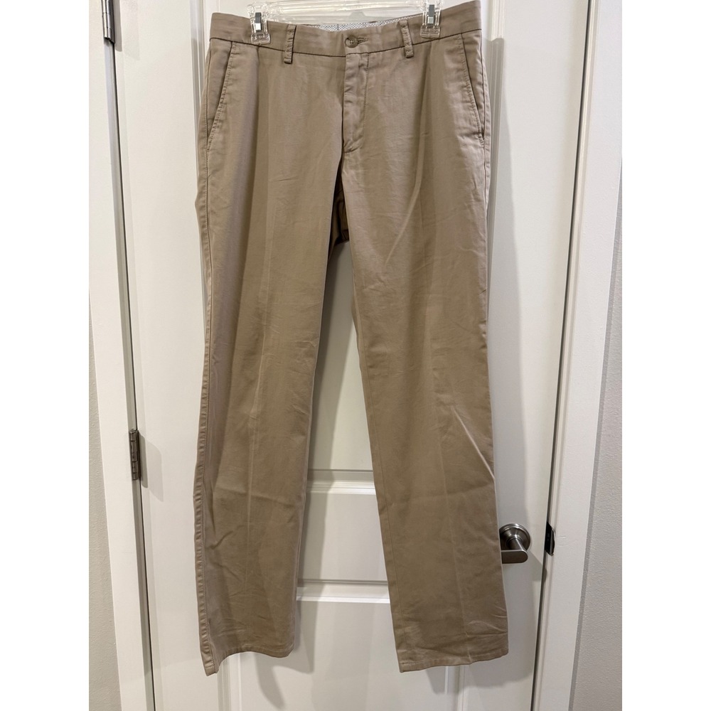 Ballin True Khaki Mens Tan Chino Pants Flat Front‎ Straight Leg Size 32x32